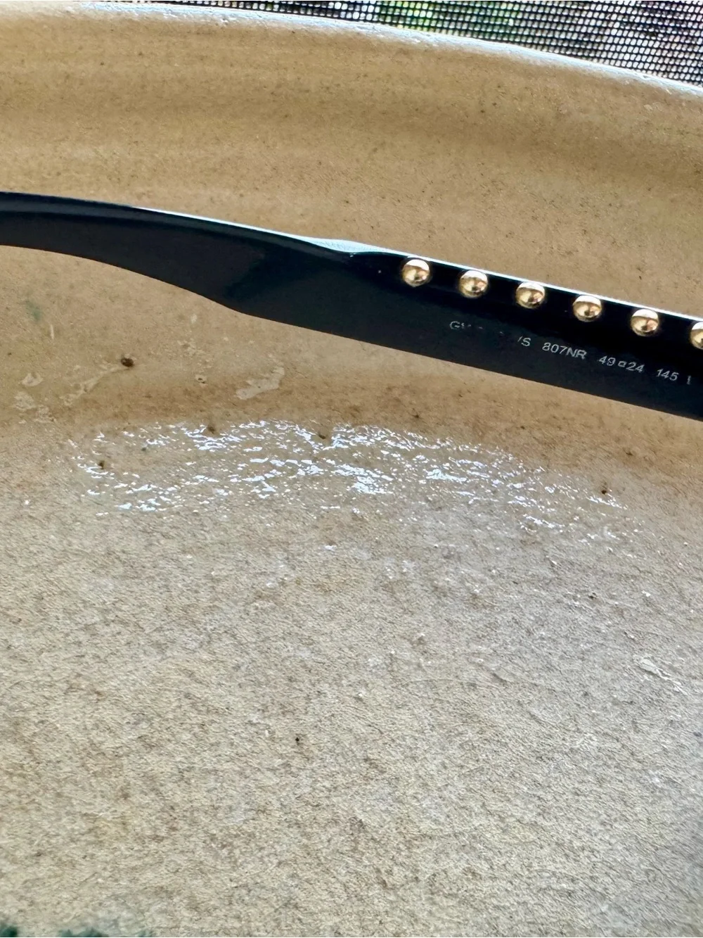 Givenchy Black Sunglasses with Gold Stud Accents
